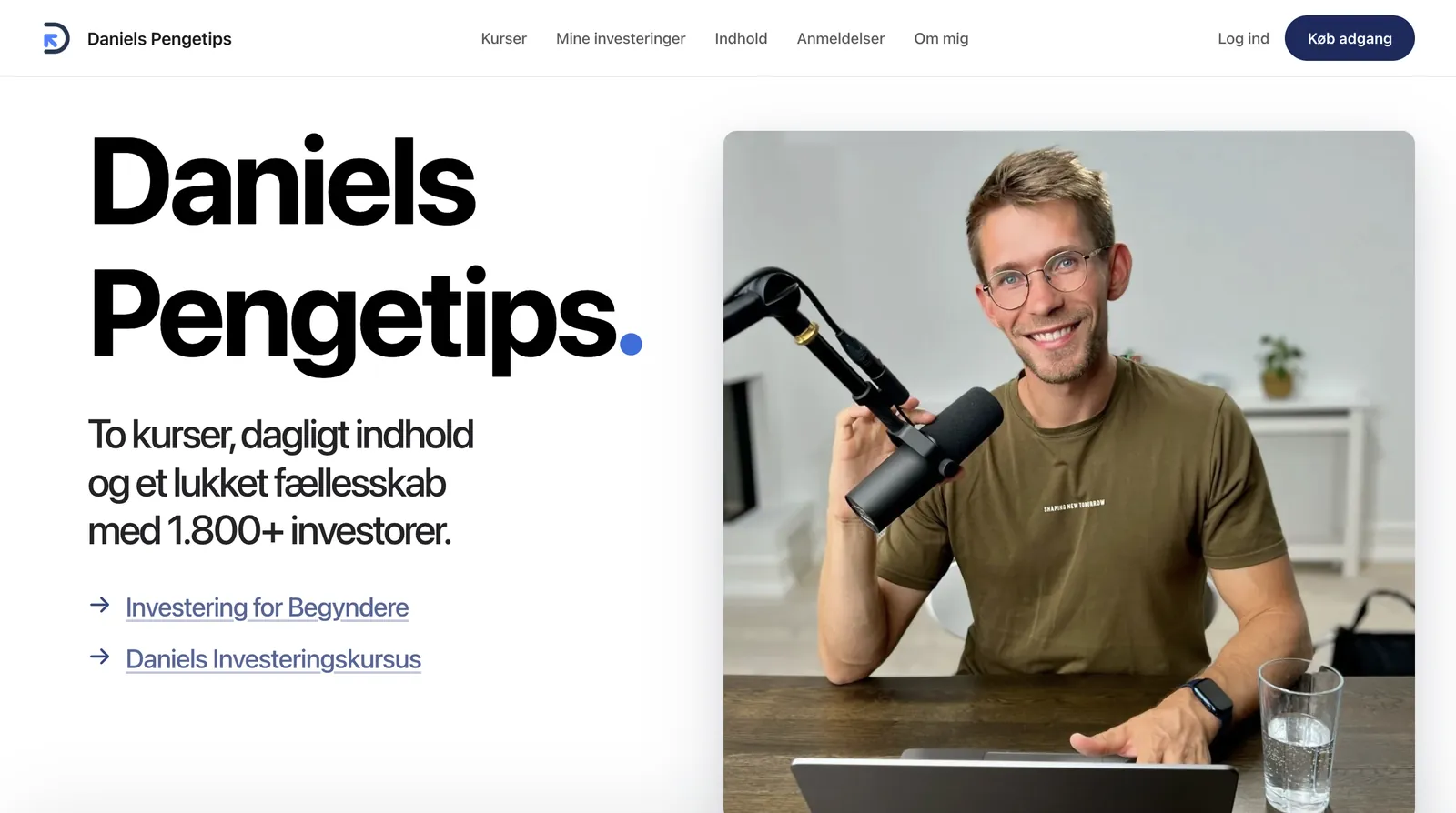 Front page of danielspengetips.dk