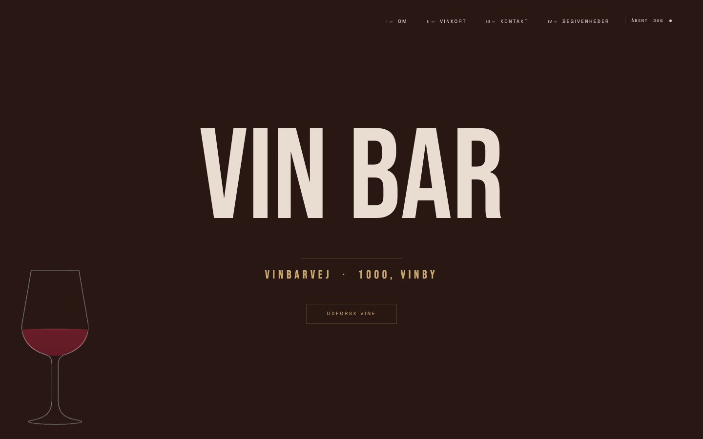 Concept site for a wine bar